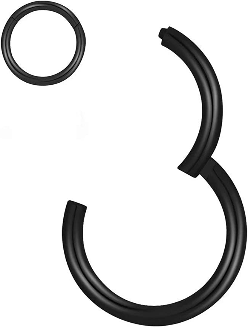 Black Titanium Clasp Hoop