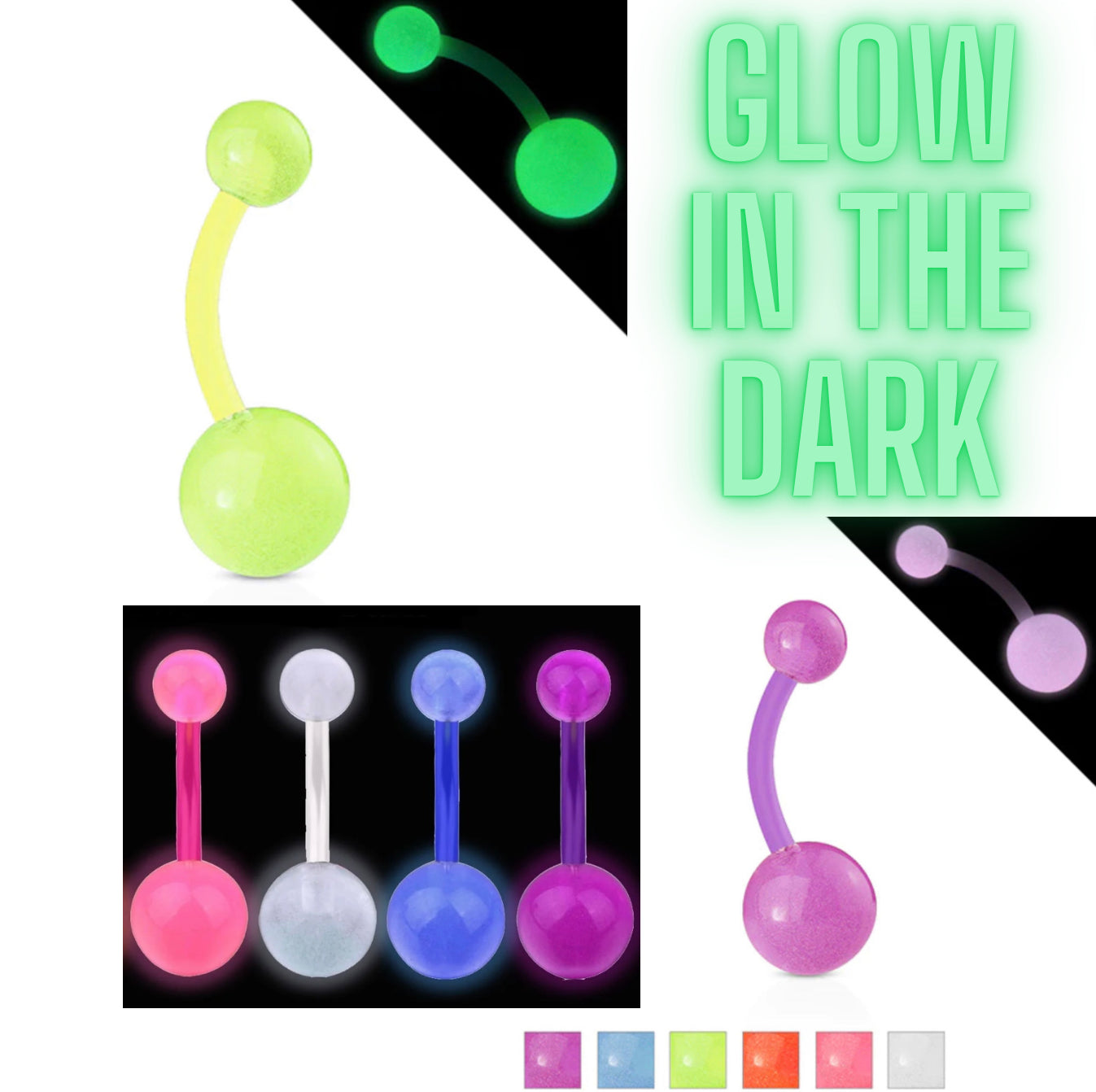 BioFlex Belly Ring — GLOW IN THE DARK!